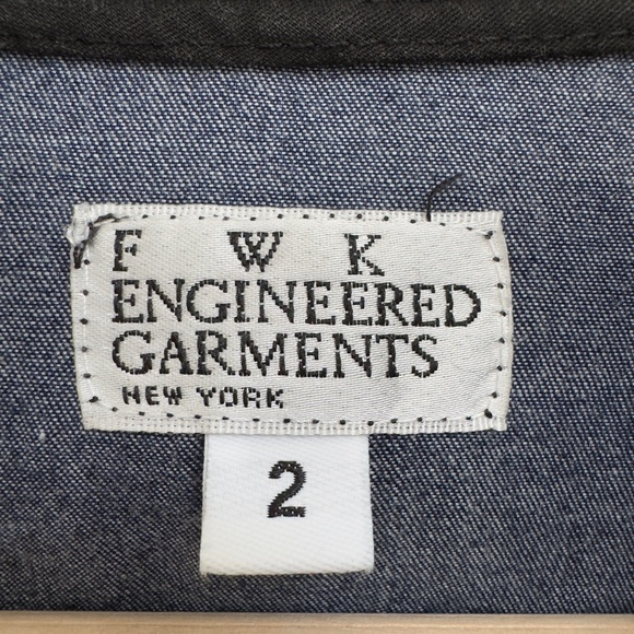 *2017 FWK Engineered Garments Cotton Chambray Cagoule Dress - Indigo - Small - Picture 3 of 5